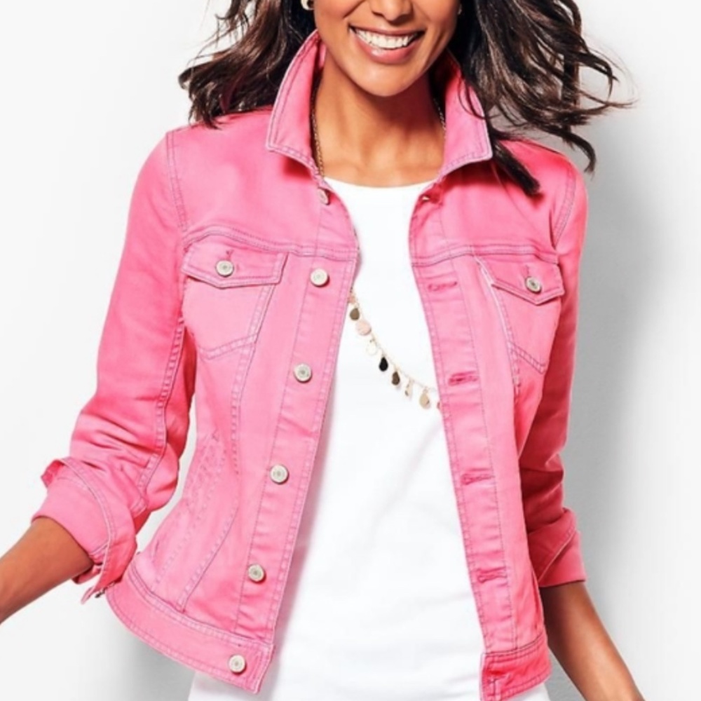 TALBOTS Bubble Gum Pink Jean Jacket